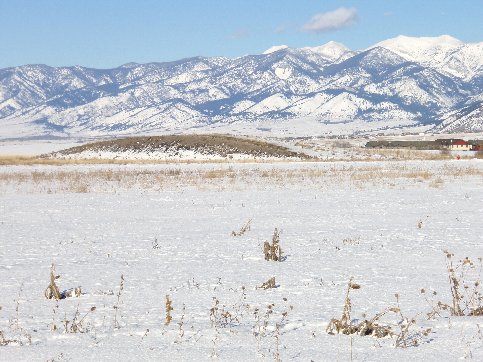 Snow-covered Bridger Mountains near Bozeman, Montana